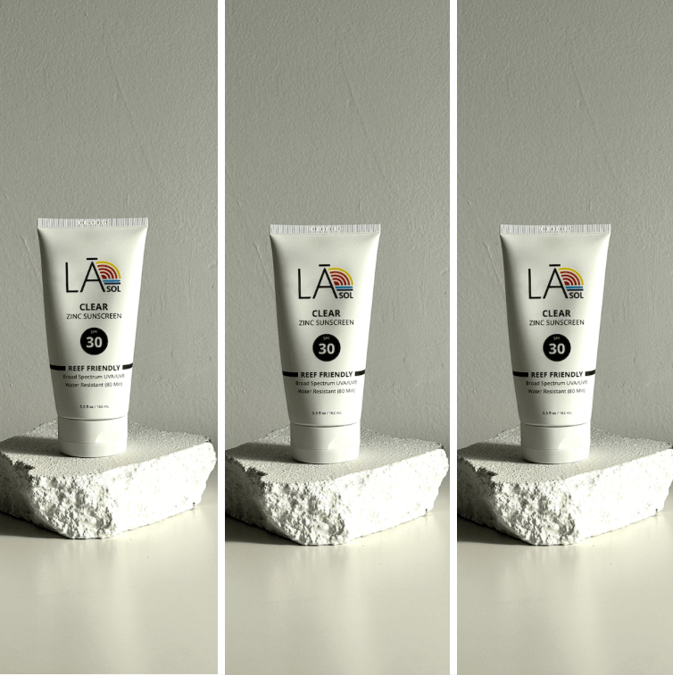 BUNDLE + SAVE 25% - (3) 3 oz CLEAR MINERAL ZINC SUNSCREEN - LĀ SOL COLLECTIVE reef - friendly zinc - based clean beauty