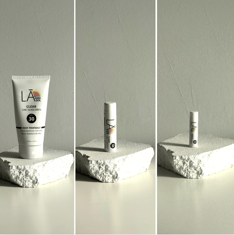 BUNDLE + SAVE 25%: 3 SUNSCREEN PRODUCTS - LĀ SOL COLLECTIVE reef - friendly zinc - based clean beauty